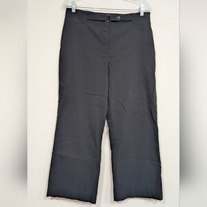 Versailles Black Wide Leg Stretch Belted Dress Pants 12 Petite Office Career